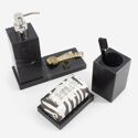 Porte-savon en marbre véritable noir mat