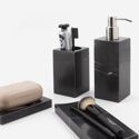 Porte-savon en marbre véritable noir mat