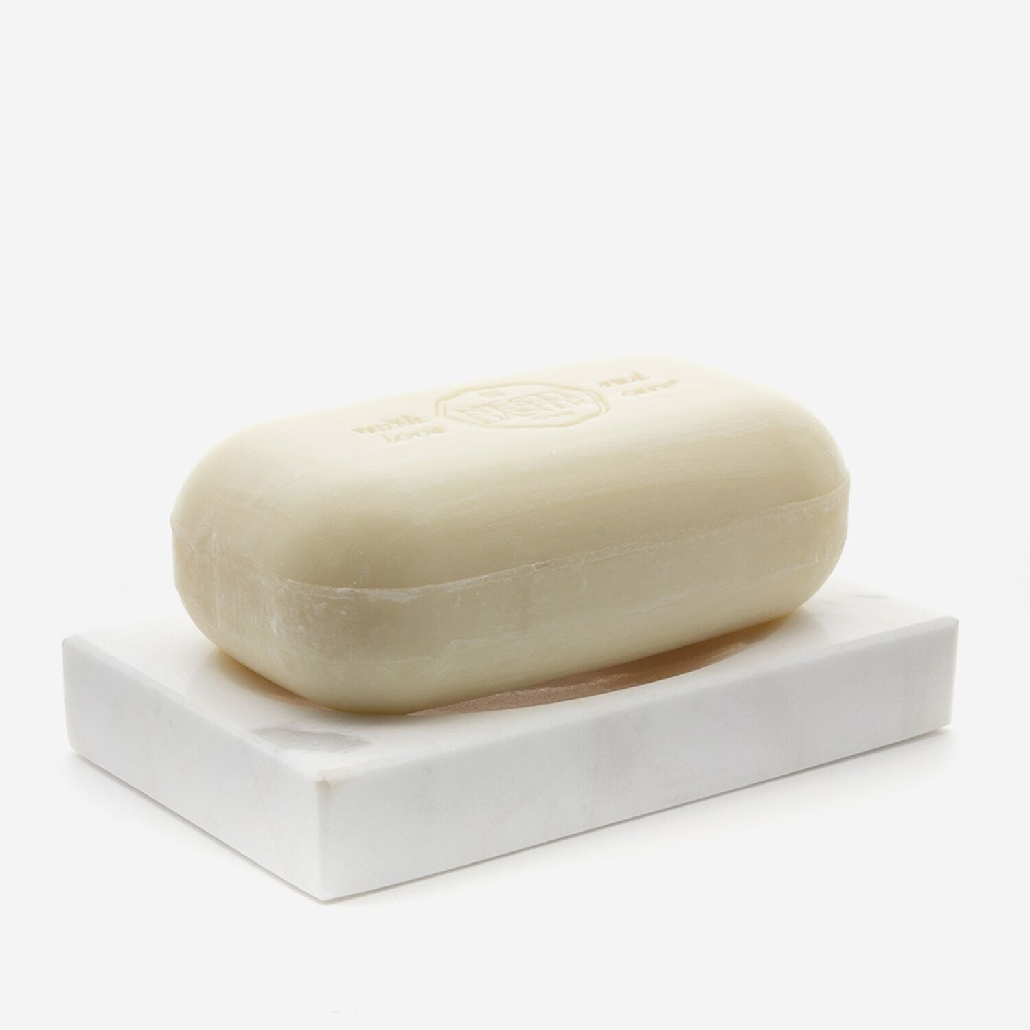 Porte-savon en marbre véritable blanc mat