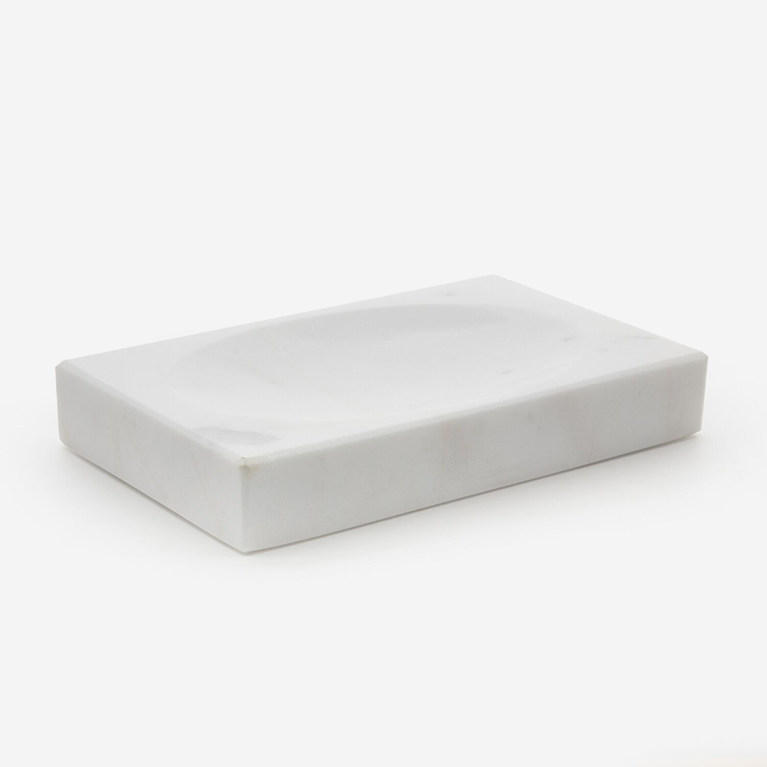 Porte-savon en marbre véritable blanc mat