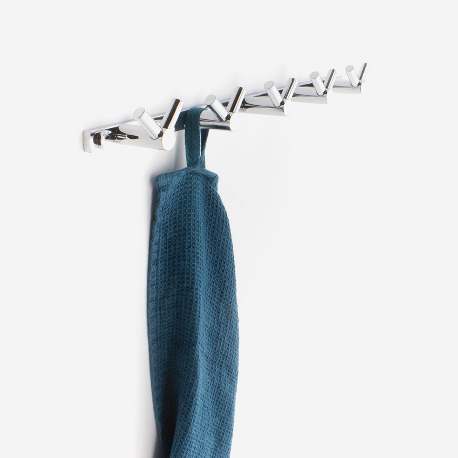 Patère 5 têtes en V à fixer, en laiton massif, finition chromée - Vito