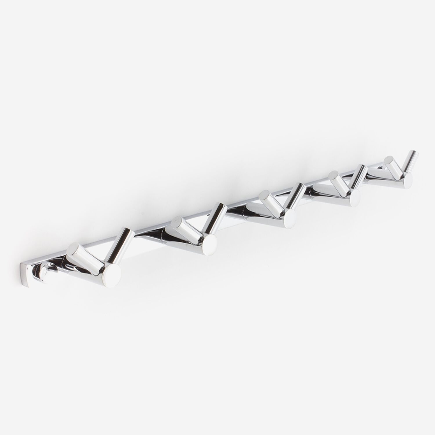 Patère 5 têtes en V à fixer, en laiton massif, finition chromée - Vito
