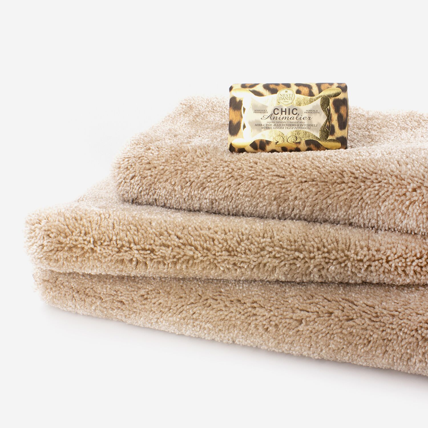 Tapis de bain grège haut de gamme 2500g/m² - Dolce