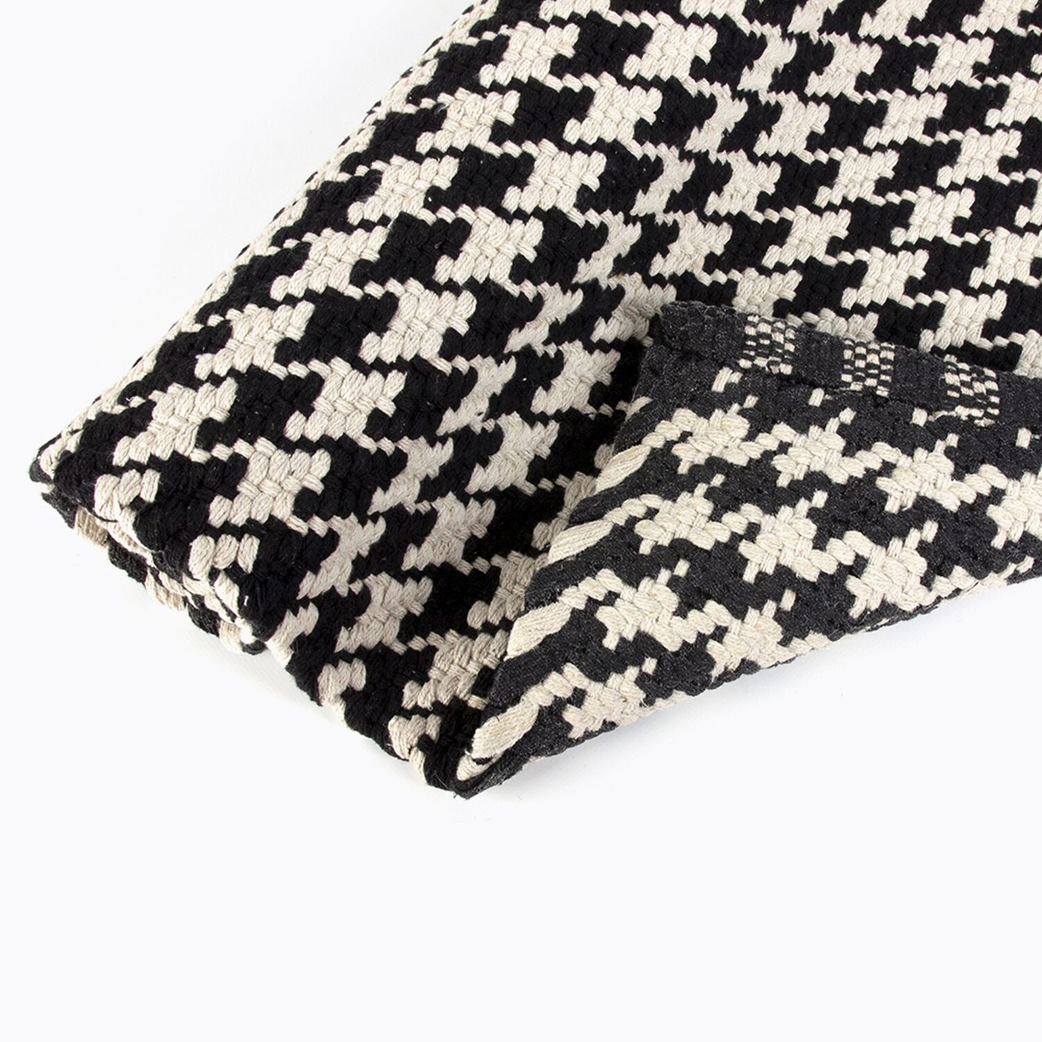 Tapis de bain noir et blanc pied de poule