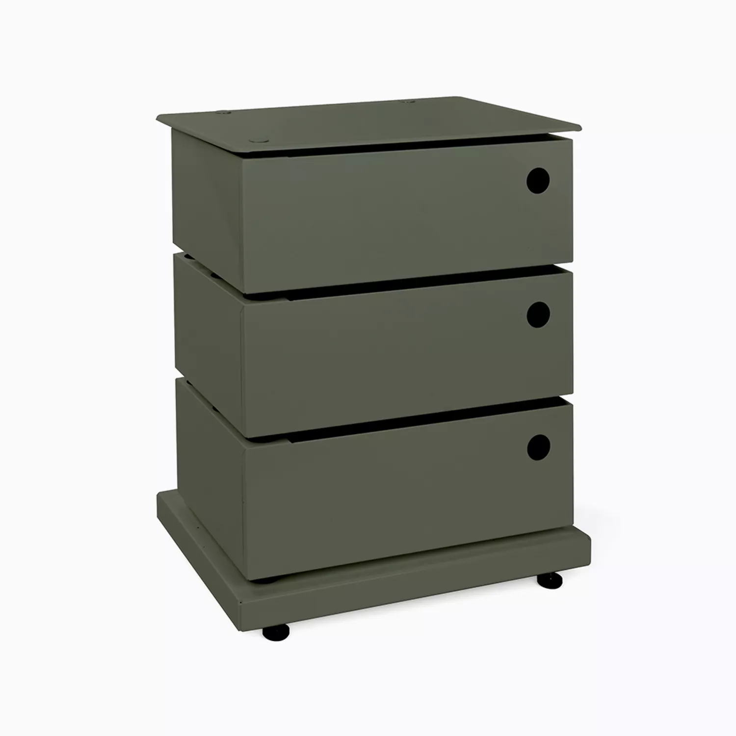 Meuble de rangement pivotant 3 casiers vert kaki mat Twist