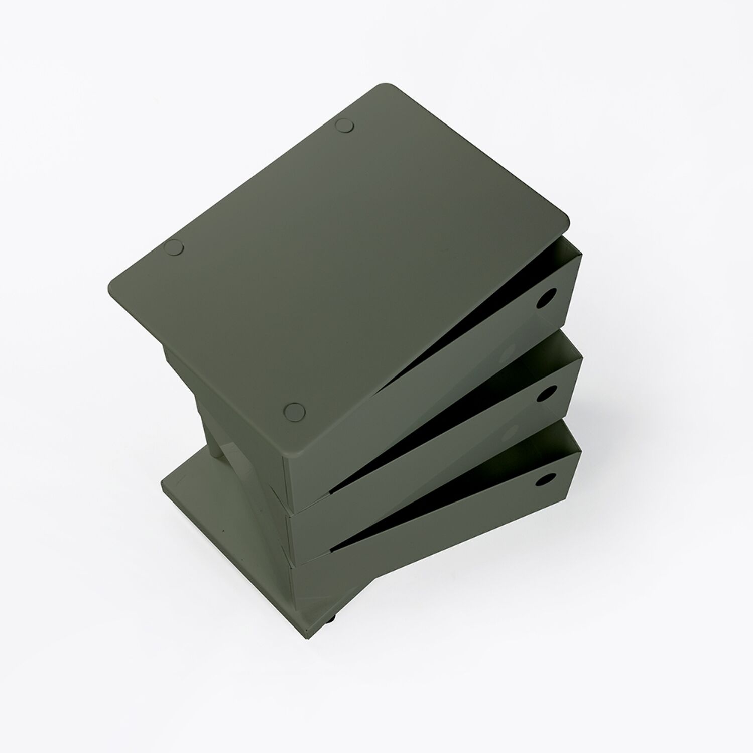 Meuble de rangement pivotant 3 casiers vert kaki mat Twist