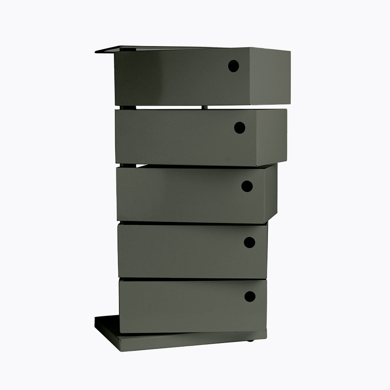 Meuble pivotant 5 casiers vert kaki mat - TWIST