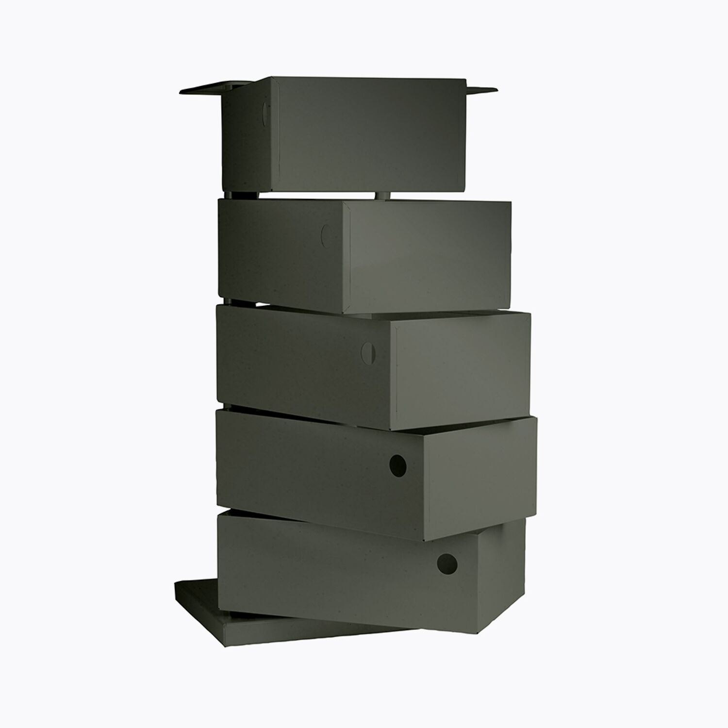 Meuble pivotant 5 casiers vert kaki mat - TWIST