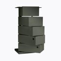 Meuble pivotant 5 casiers vert kaki mat - TWIST