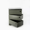 Meuble de rangement pivotant 3 casiers vert kaki mat Twist