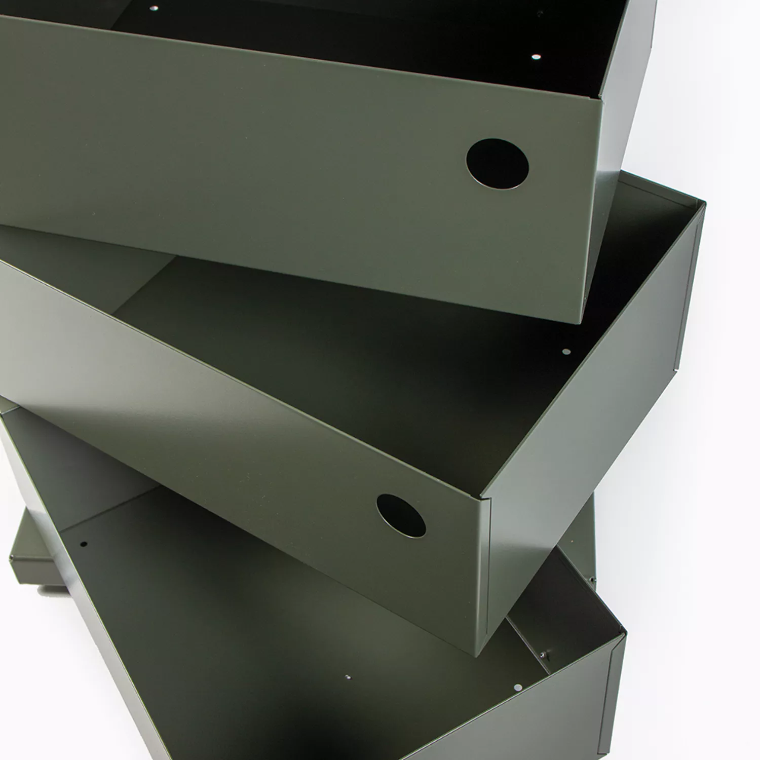 Meuble de rangement pivotant 3 casiers vert kaki mat Twist