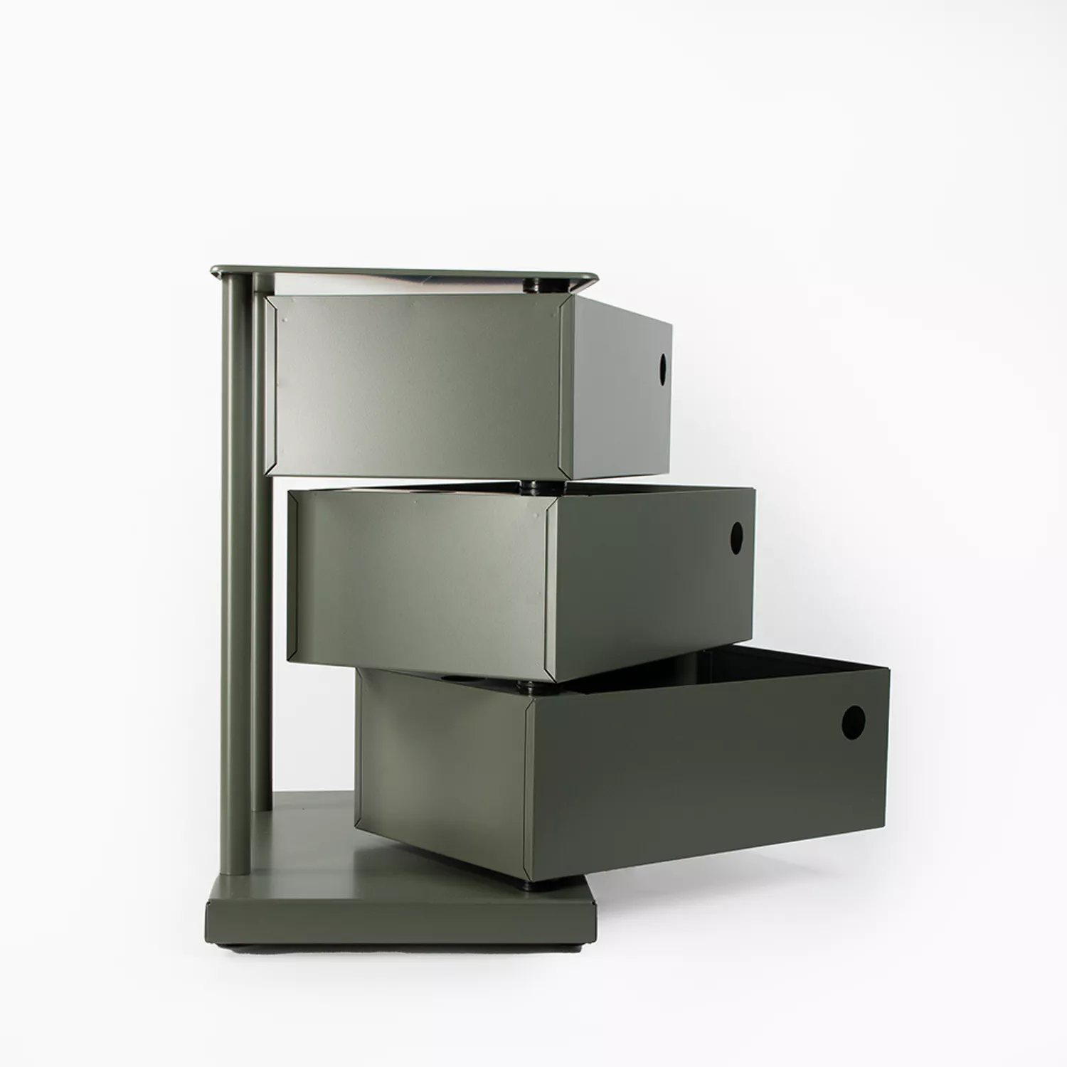 Meuble de rangement pivotant 3 casiers vert kaki mat Twist