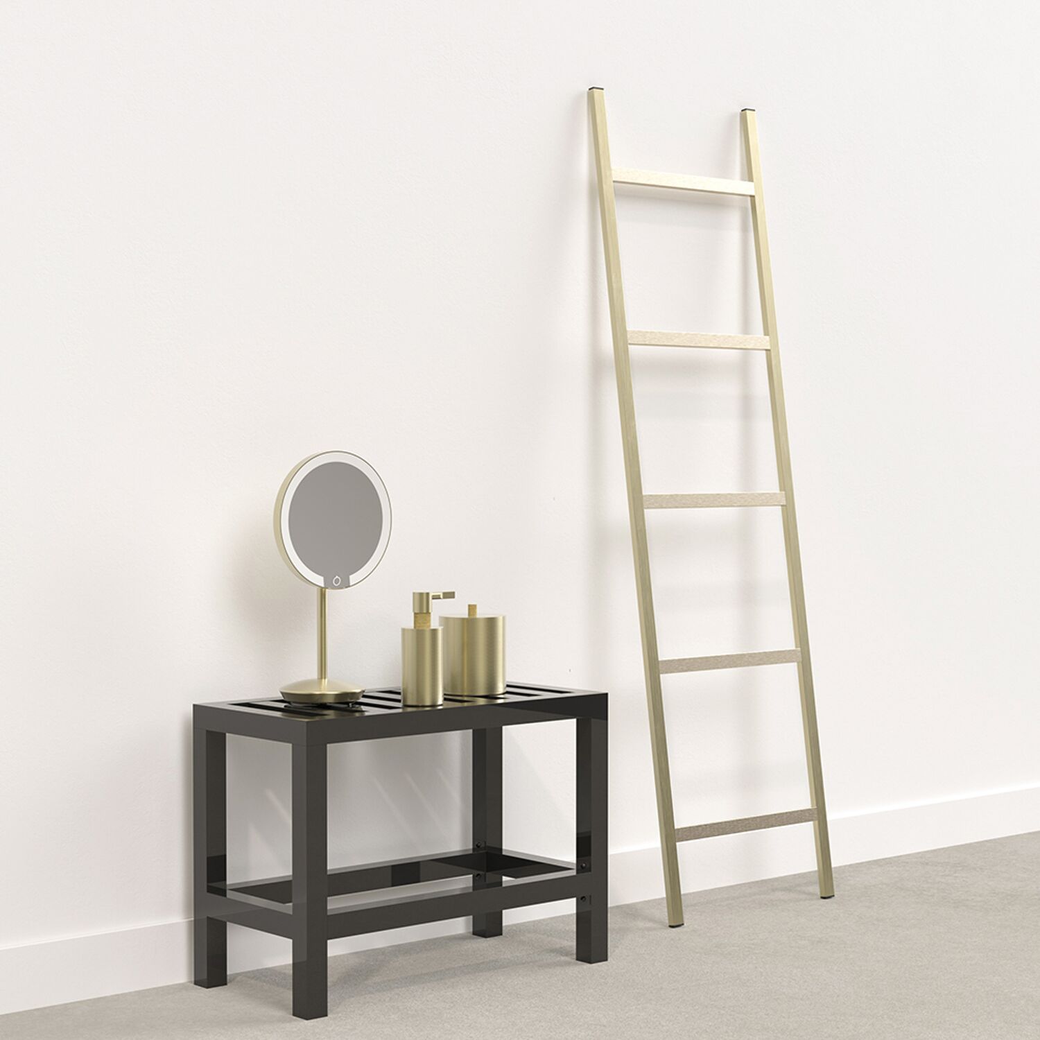 Porte-serviette échelle à poser haut de gamme doré - PLAZZA