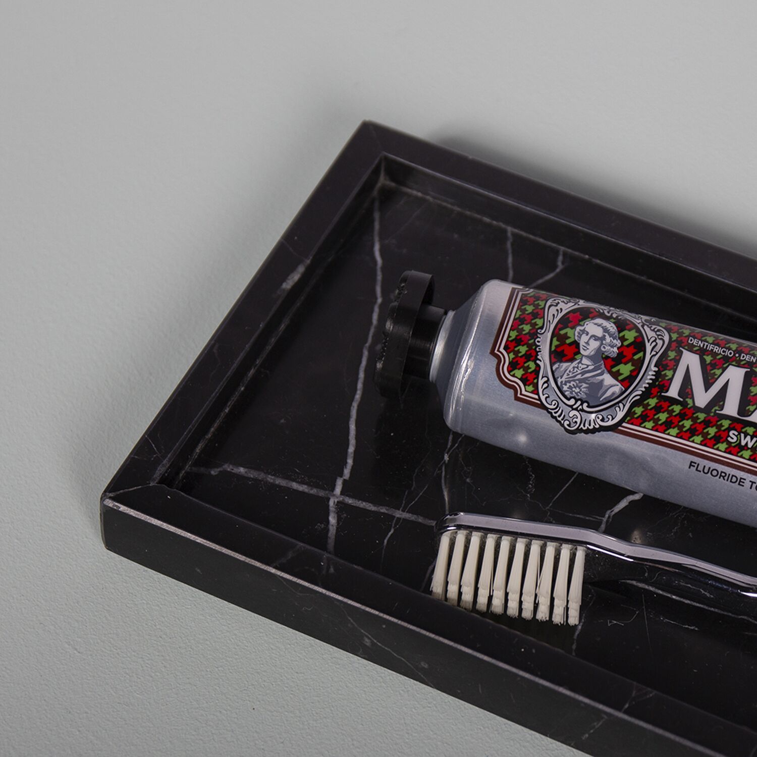 Grand plateau en marbre noir véritable