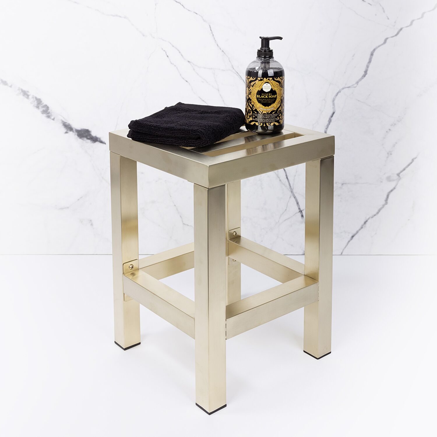 Tabouret PLAZZA en inox doré