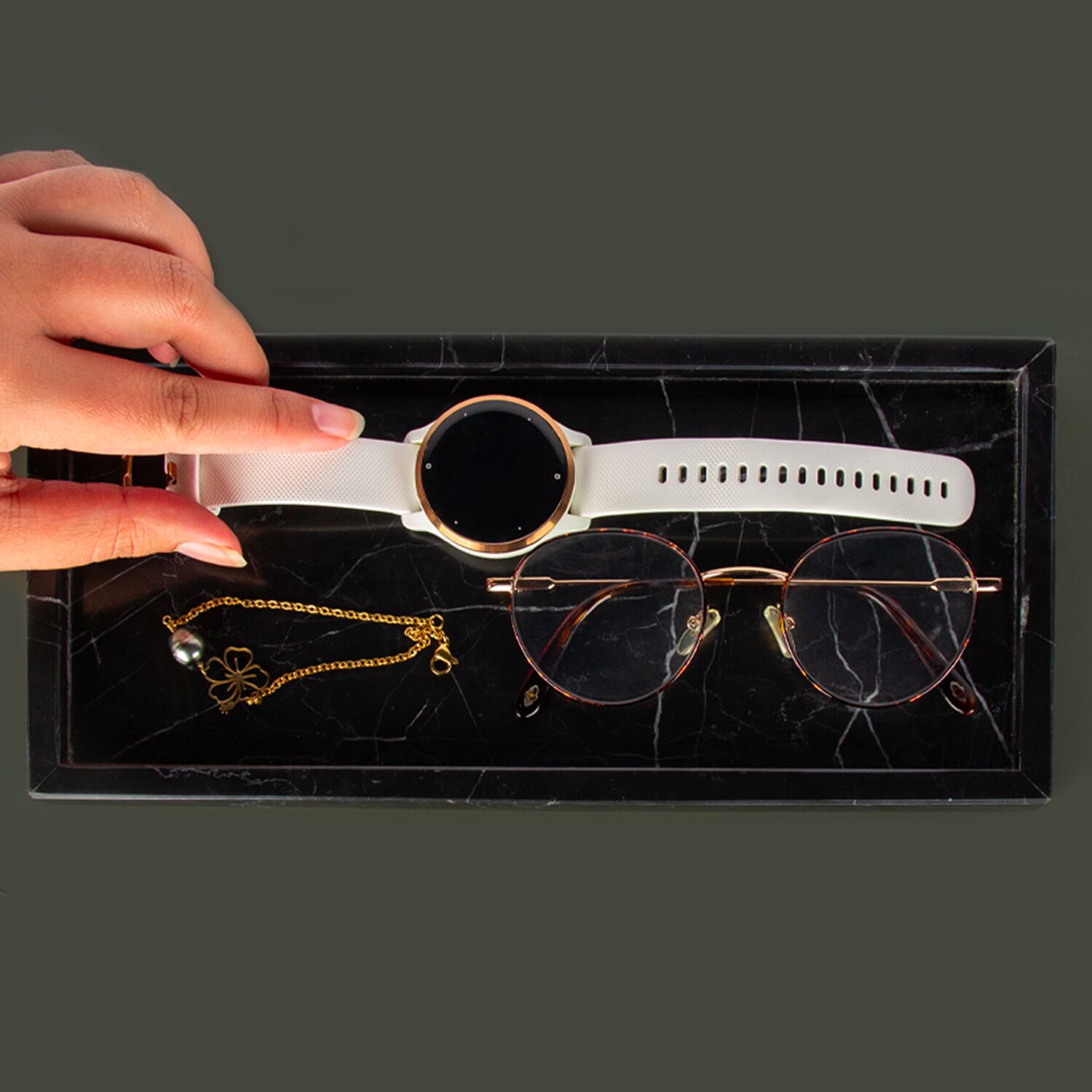 Grand plateau en marbre noir véritable