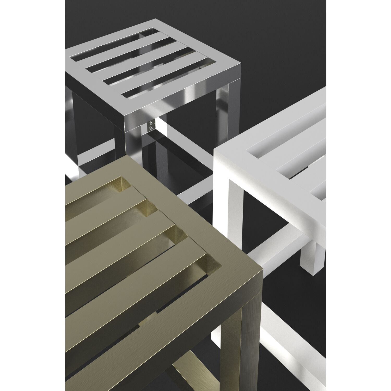 Tabouret PLAZZA en inox doré