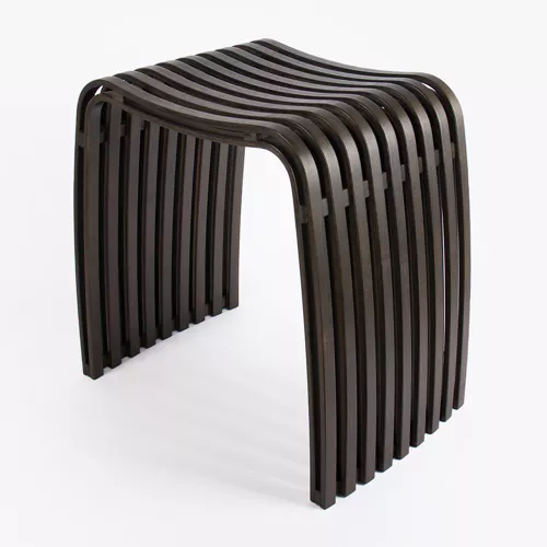 Tabouret en bambou noir Vogue