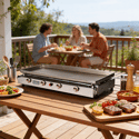 Plancha gaz Lagoa 4 feux en inox - Cuisson professionnelle pour 30 à 100 personnes