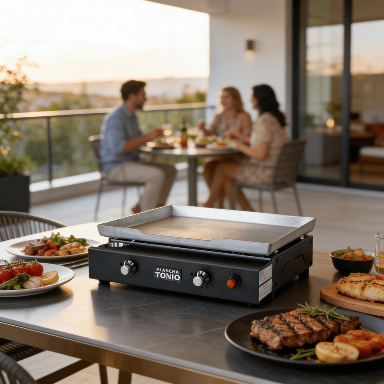 Plancha gaz professionnelle 2 feux Lagos - Inox - Pour 6 à 12 personnes