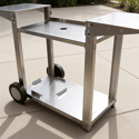 Chariot pour plancha inoxydable 2 feux - Structure et tablettes en acier inoxydable
