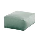Pouf carrée PALAU - Assise velours vert 50x50 cm