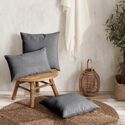 Samteckiges Kissen grau 45x45 cm - DUNE