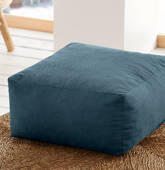 pouf carré 50x50cm bleu en...