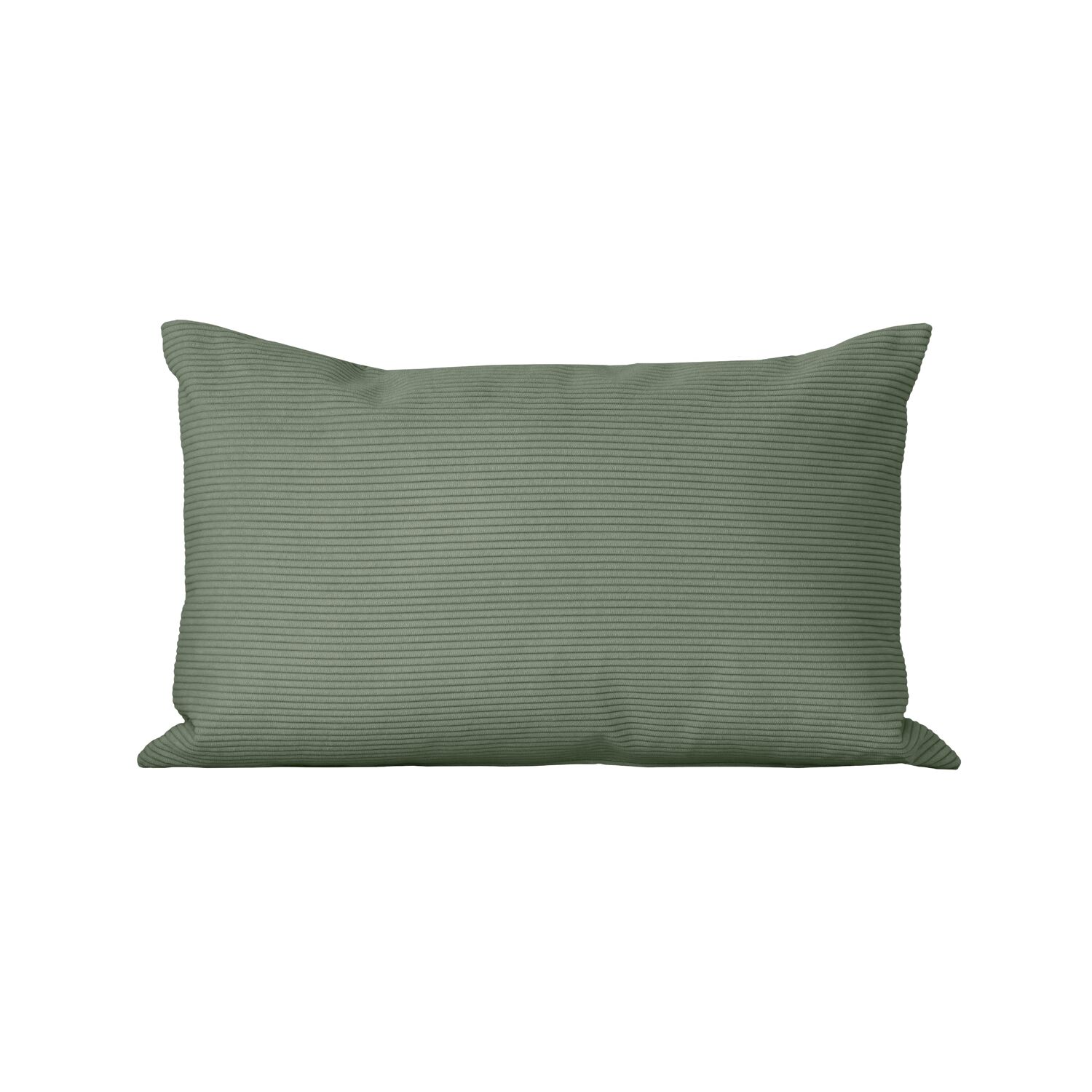 Coussin rectangulaire velours côtelé vert 50x30 cm - DUNE