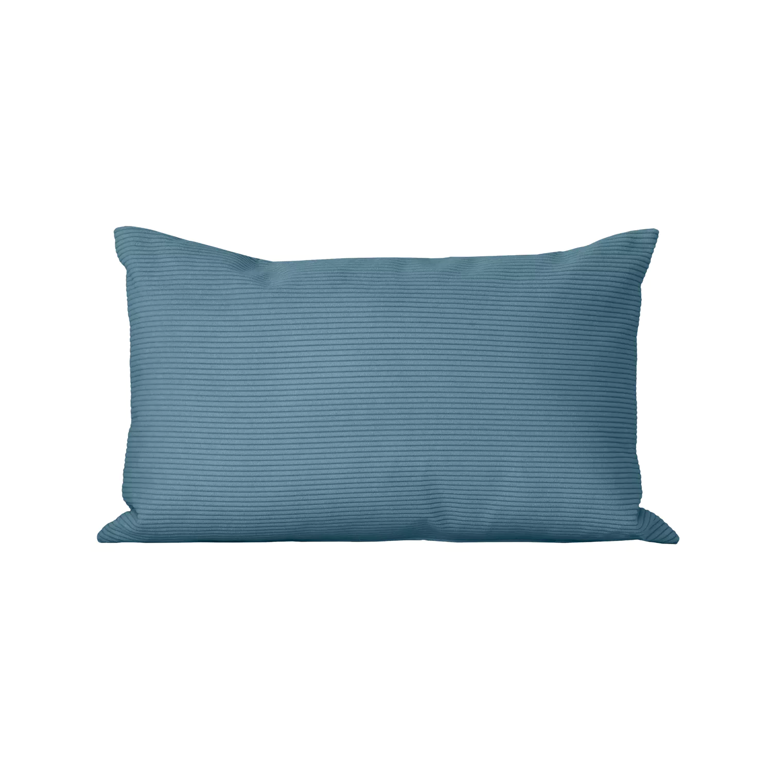 Coussin rectangulaire 30x50cm velours côtelé bleu Dune