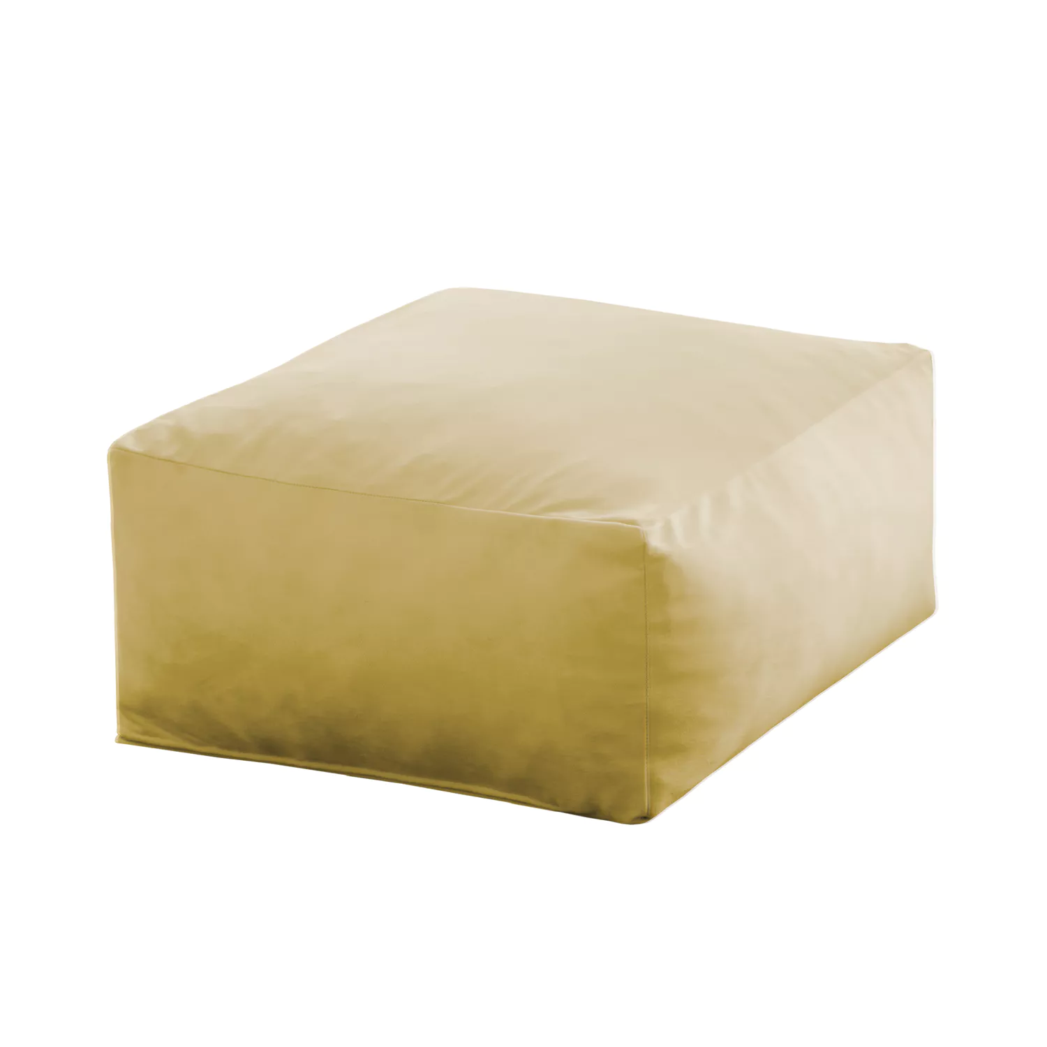 Pouf carré en velours vert anis 50x50cm - PALAU