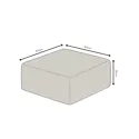 Pouf carré en velours gris - PALAU 50x50 cm