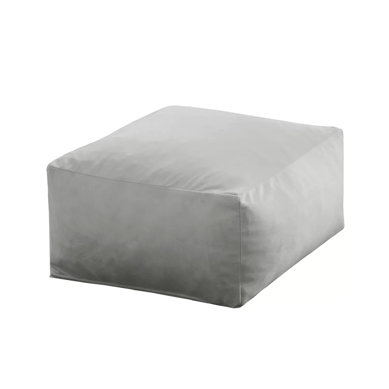 Pouf carré en velours gris - PALAU 50x50 cm