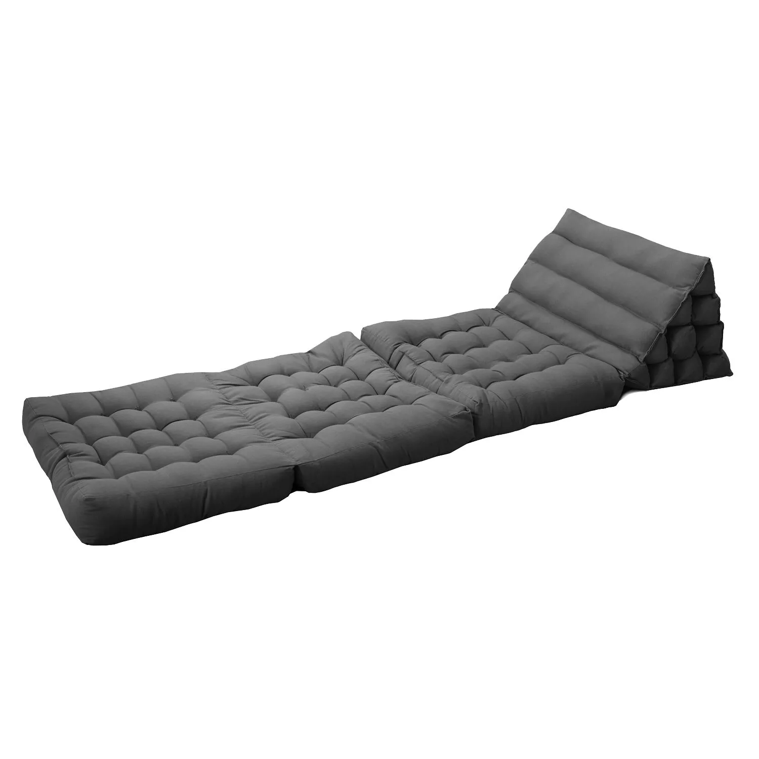 Matelas de sol modulaire 1 place en polyuréthane gris foncé
