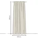 Rideau à galon fronceur Voilage Effet Lin Beige 140x280cm FUJORA