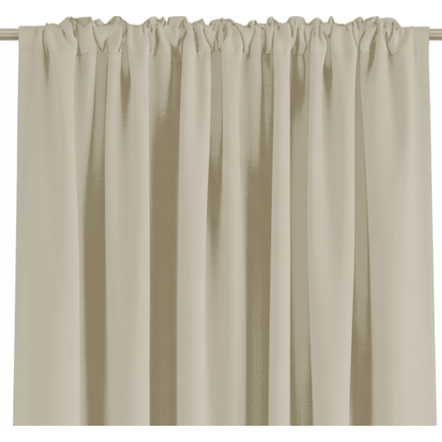 Rideau à galon fronceur Effet Lin Beige 140x280cm KILAVA