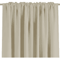 Rideau à galon fronceur Effet Lin Beige 140x280cm KILAVA - Happy Garden