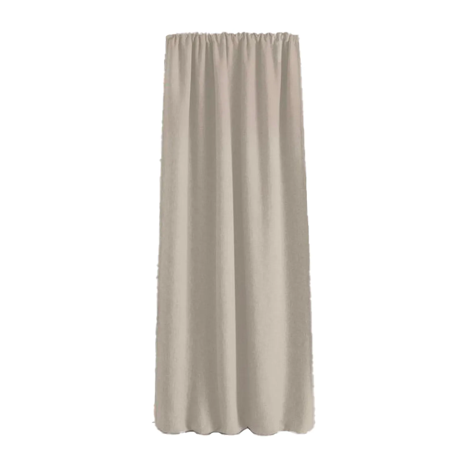 Rideau à galon fronceur Effet Lin Beige 140x280cm MERVORA