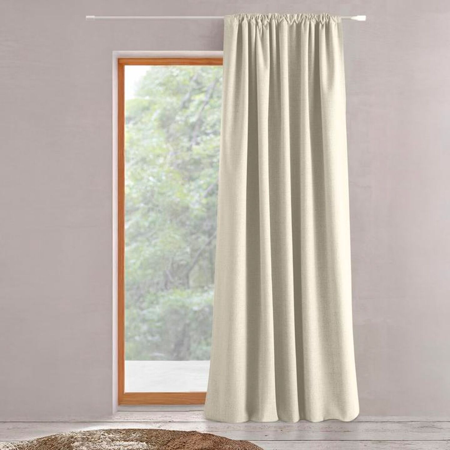 Rideau à galon fronceur Crème 140x280cm TEIDOR