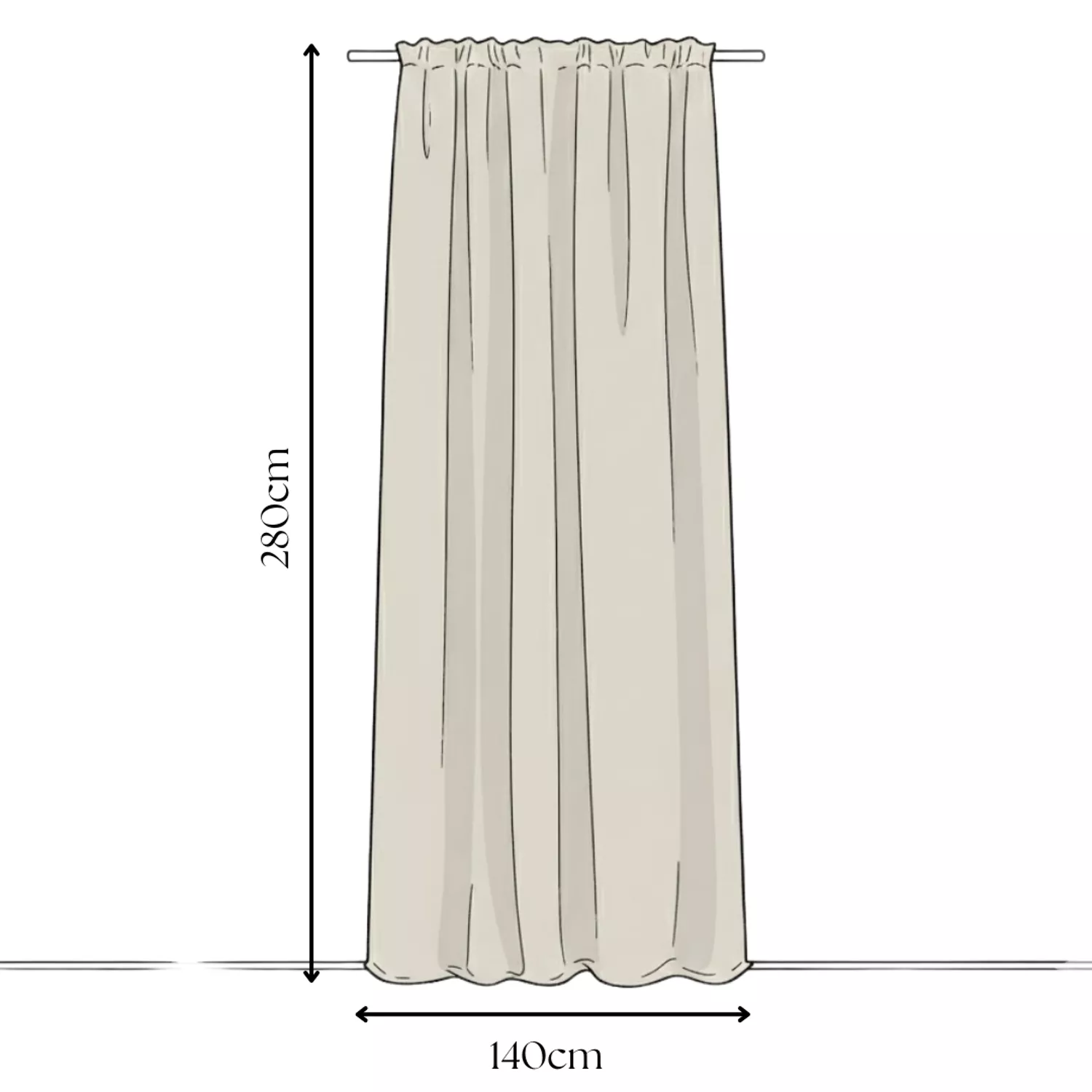 Rideau à galon fronceur Voilage Beige 140x280cm VESKARA