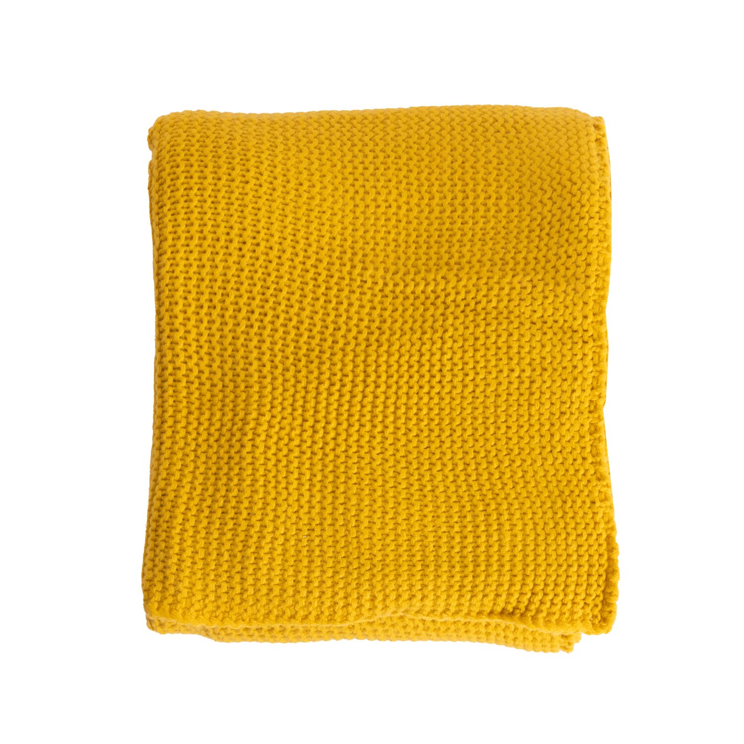 Plaid jaune en maille 130 × 170 cm – TRICOVA