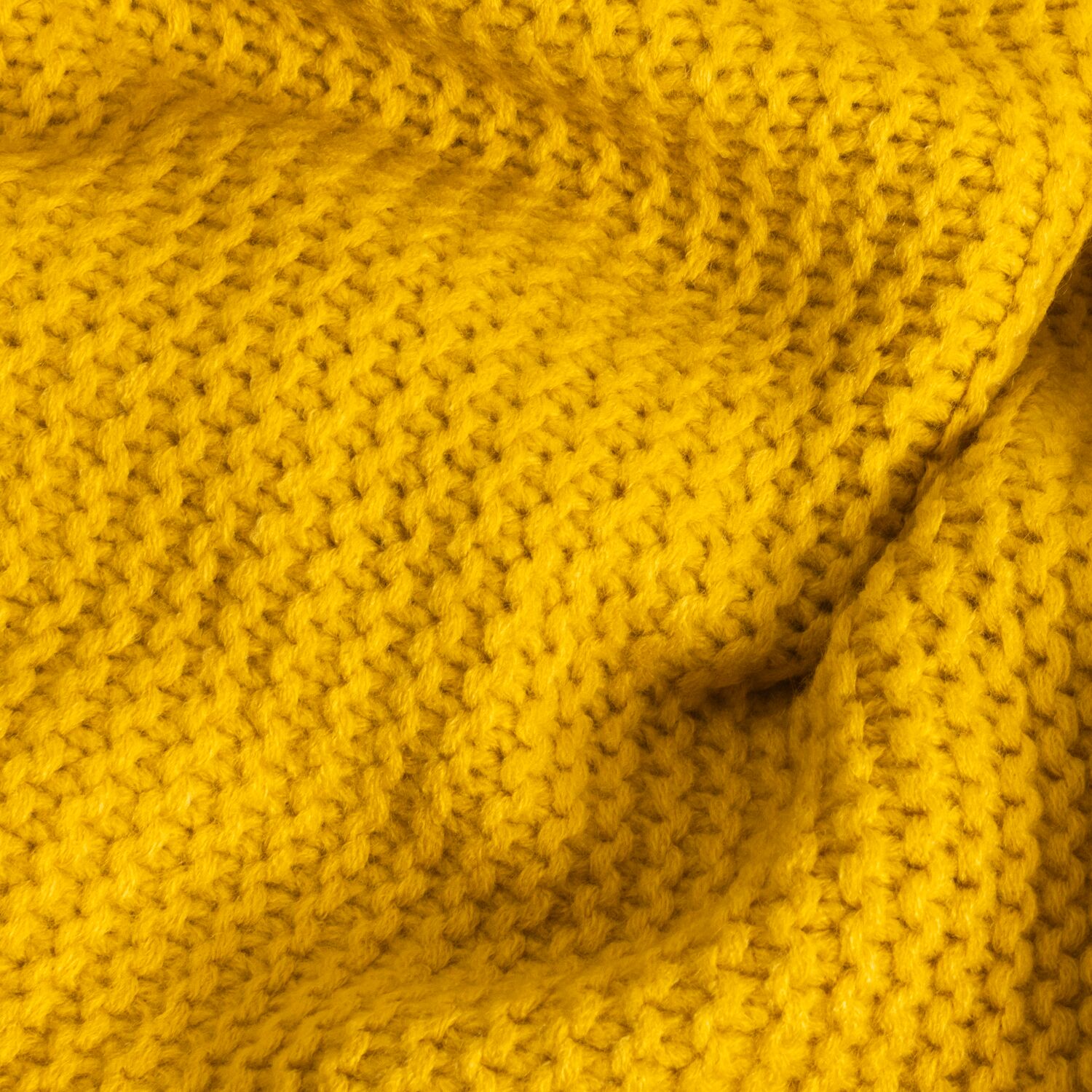Plaid jaune en maille 130 × 170 cm – TRICOVA