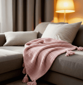 Couverture plaid 100% coton...