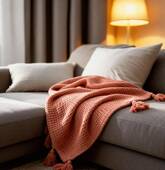 Couverture plaid 100% coton...