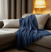Couverture plaid 100% coton...