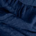 Couverture plaid 100% coton bleu marine avec franges 130x170cm BITALD