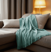 Couverture plaid 100% coton...