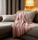 Couverture plaid 100% coton...