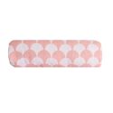 Couverture plaid DROPALL en coton 100% - Rose saumon et blanc avec franges