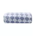 Couverture plaid DROPALL 100% coton bleu marine et blanc 130x170 cm